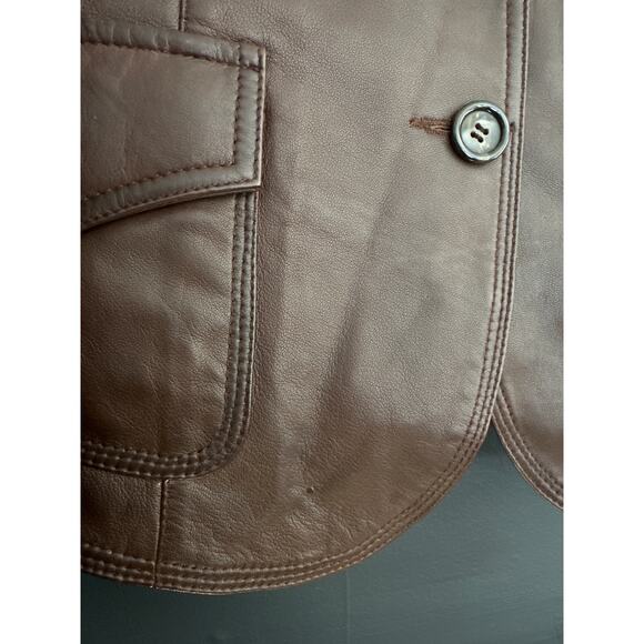 Vintage Wilsons Leather Brown Leather Jacket Academia Size Large - Picture 5 of 8